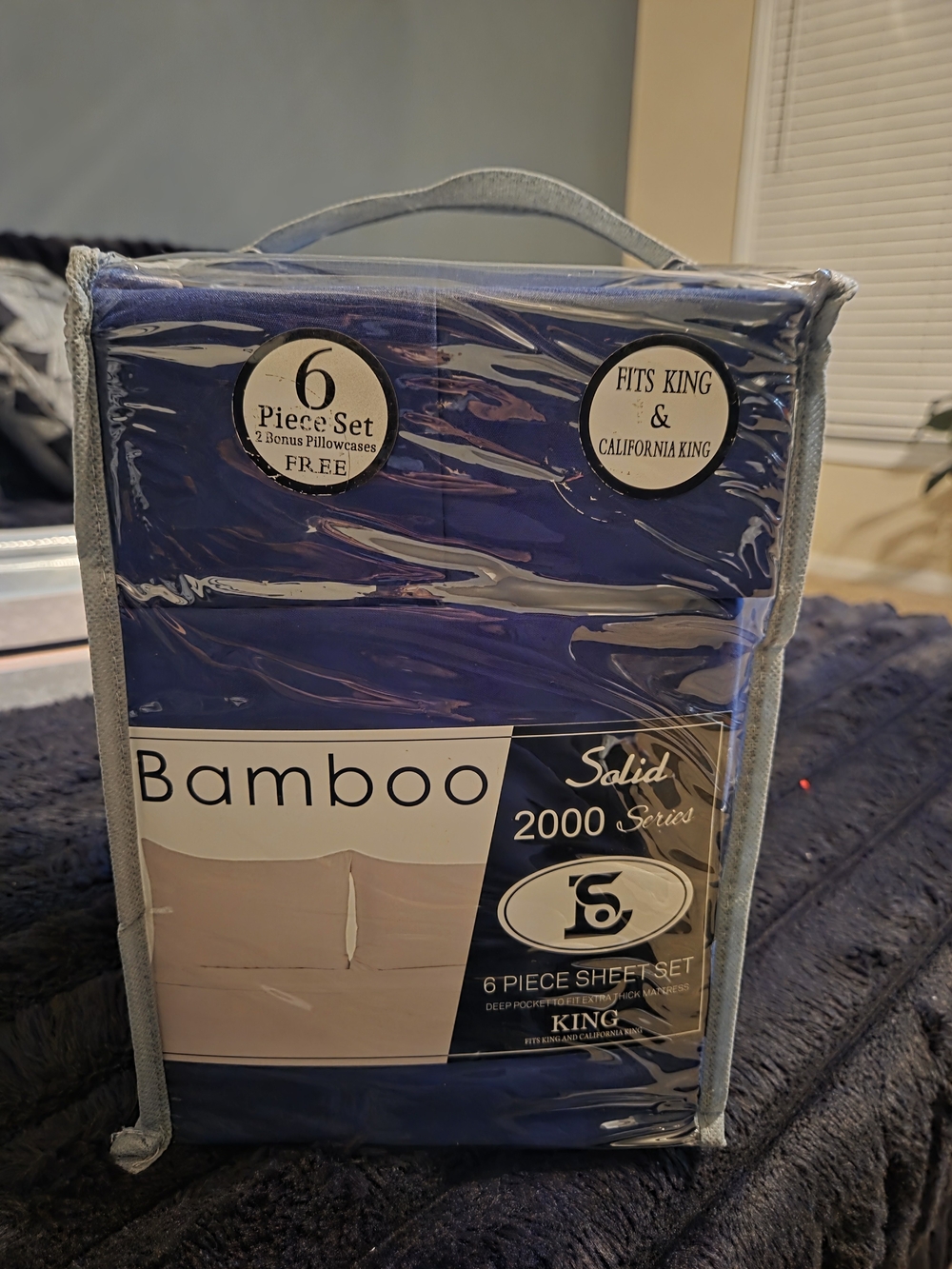 BAMBOO Solid 2000 Series King Sheet Set - Navy